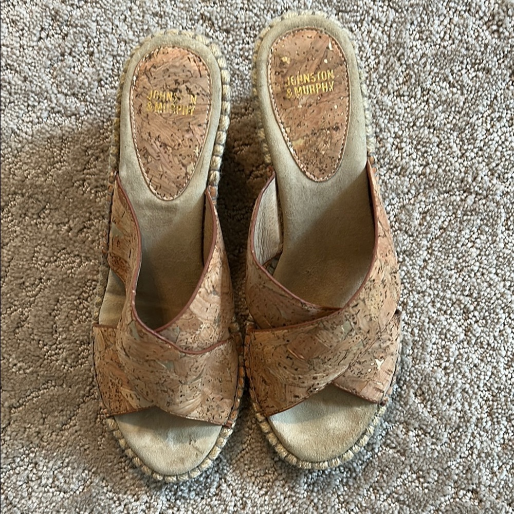 Johnston & Murphy Women's Cork Sandals - Tan